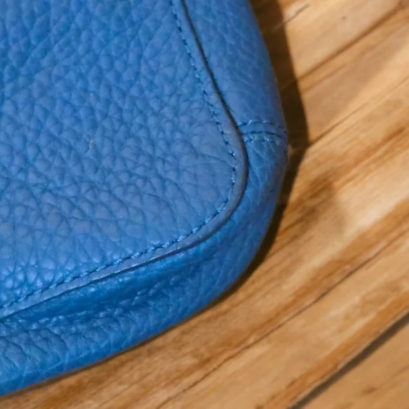 Cole Haan Lagoon Blue Pebbled Leather Crossbody Bag - Picture 8 of 11